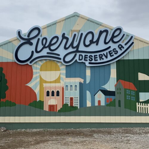 "Everyone Deserves a Bike" Mural at Pedal It Forward, Bentonville, AR