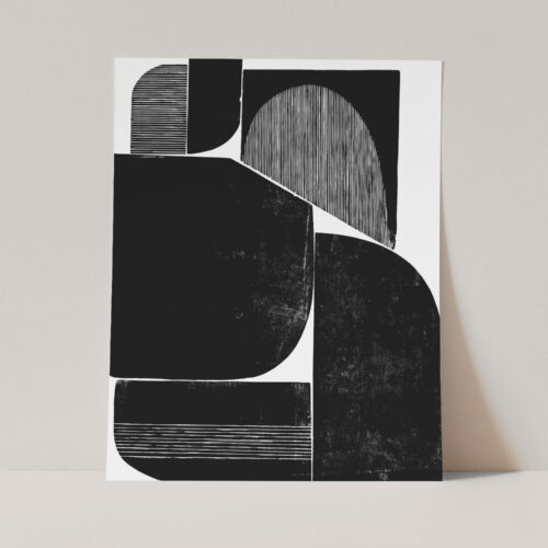 Modern Block Print on paper 16" x 20"