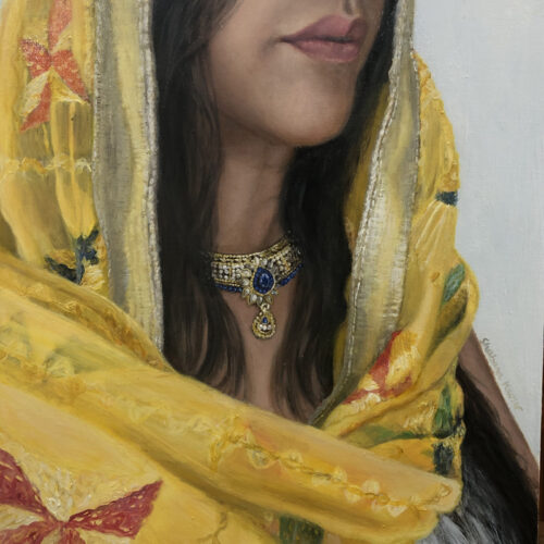 'Dupatta #5' 14x14 Oil on canvas