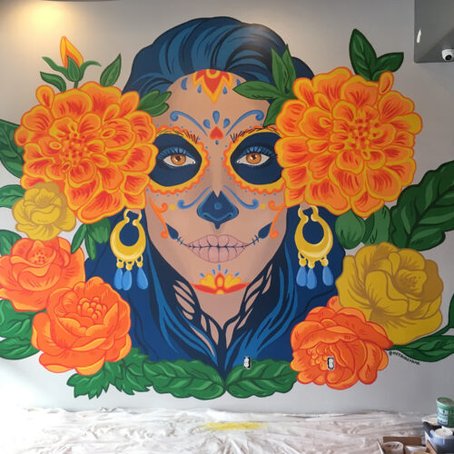 Mexican restaurant mural