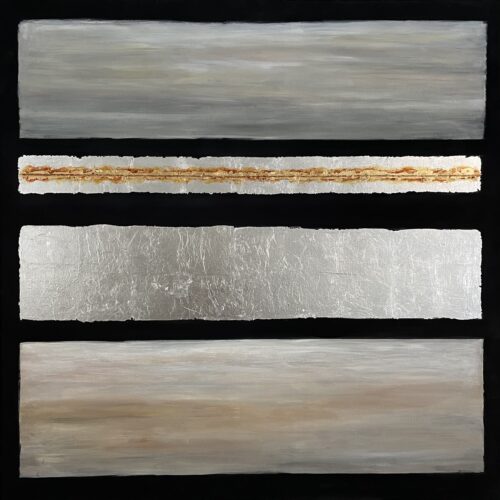 HORIZONS NO. 373 acrylic and metallic leaf on canvas 48 inches x 48 inches