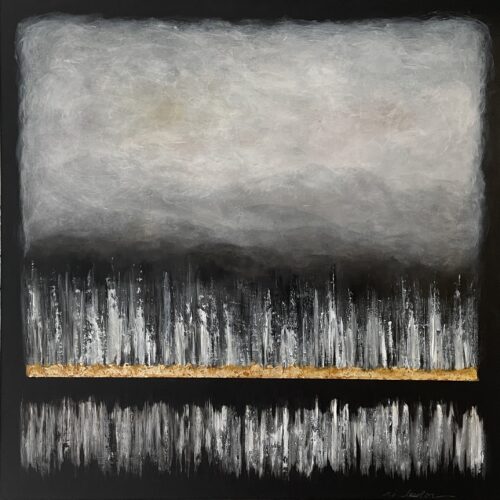 YUKON NO. 299 acrylic and metallic leaf on canvas 36 inches x 36 inches