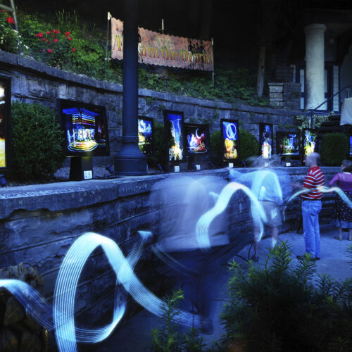 Electric Vision - A Creative Energy Project consisting of public events to make light paintings that showcased the culture of Eureka Springs, Arkansas, culminating in a month long public exhibition of the work 2012